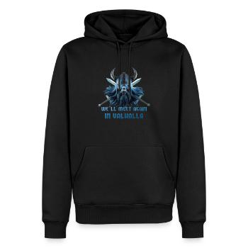 Wikinger Schädel 06 2024 06 - Männer Premium Bio Hoodie - Schwarz - Vorne - Nico (187cm)