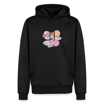 Voitures rétro des années 50 - Sweat à capuche Premium bio Homme - noir - Devant - Nico (187cm)