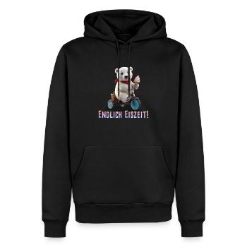 Eisbär i like ice in the sunshine 01 - Männer Premium Bio Hoodie - Schwarz - Vorne - Nico (187cm)