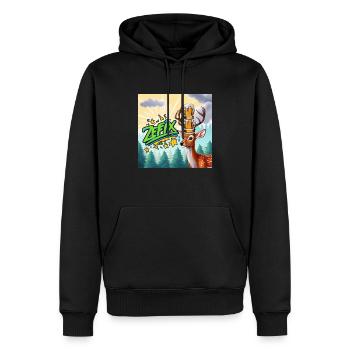 ZEFIX- Da is des Reh - Sweat à capuche Premium bio Homme - noir - Devant - Nico (187cm)