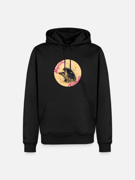 Animaux majestueux : Petit hérisson mignon - Sweat à capuche Premium bio Homme - noir