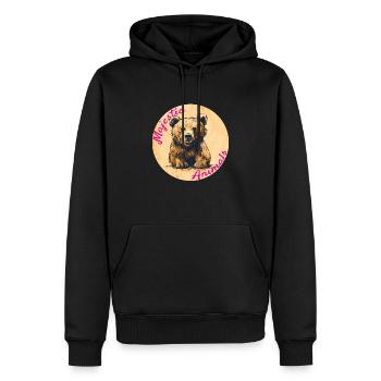 Animaux majestueux : ourson mignon - Sweat à capuche Premium bio Homme - noir - Devant - Nico (187cm)