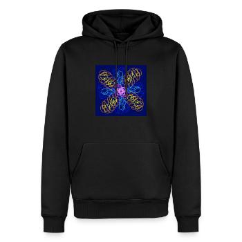 Doodle Blume - Männer Premium Bio Hoodie - Schwarz - Vorne - Nico (187cm)