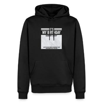 Es ist mein Geburtstagsschild Mein Autogramm-Shirt - Männer Premium Bio Hoodie - Schwarz - Vorne - Nico (187cm)
