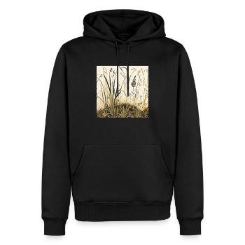 Wildblumenwiese - Männer Premium Bio Hoodie - Schwarz - Vorne - Nico (187cm)