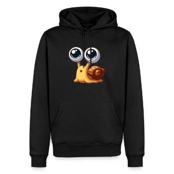 Bébé escargot - Sweat à capuche Premium bio Homme - noir - Devant - Nico (187cm)