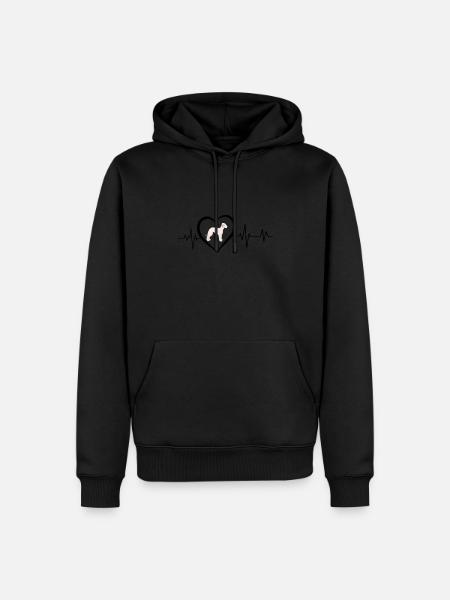 Bedlington Herzschlag - Männer Premium Bio Hoodie - Schwarz