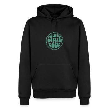 Follow Your Soul - Männer Premium Bio Hoodie - Schwarz - Vorne - Nico (187cm)