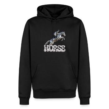 Show Jumper Chrome 1 - Men’s Premium Organic Hoodie - black - Front - Nico (187cm)