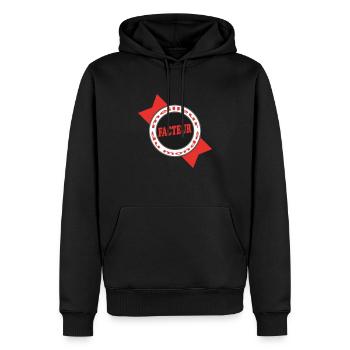 Bester FAKTOR - Männer Premium Bio Hoodie - Schwarz - Vorne - Nico (187cm)
