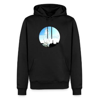 Konstanz Imperia Wahrzeichen Wasserbrunnen rund - Männer Premium Bio Hoodie - Schwarz - Vorne - Nico (187cm)