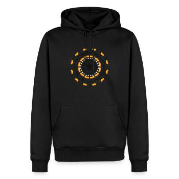 Mandala soleil pour réveiller vos journées - Sweat à capuche Premium bio Homme - noir - Devant - Nico (187cm)