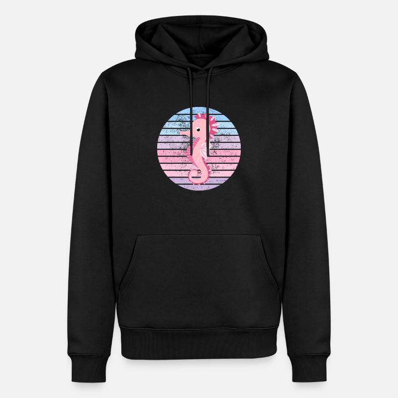 Hippocampe - Sweat à capuche Premium bio Homme - noir