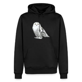 Harfang des neiges blanc - Sweat à capuche Premium bio Homme - noir - Devant - Nico (187cm)