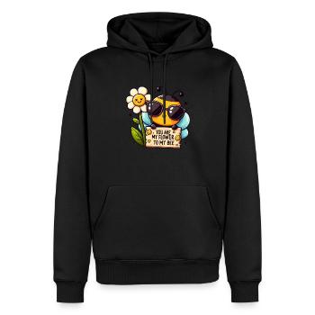 Verführerische Honigbiene #2 - Männer Premium Bio Hoodie - Schwarz - Vorne - Nico (187cm)