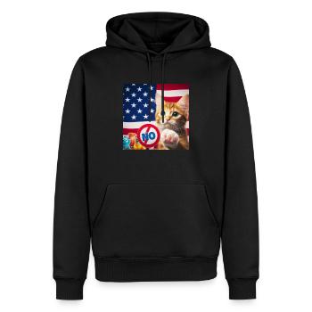 the cat says NO - Men’s Premium Organic Hoodie - black - Front - Nico (187cm)