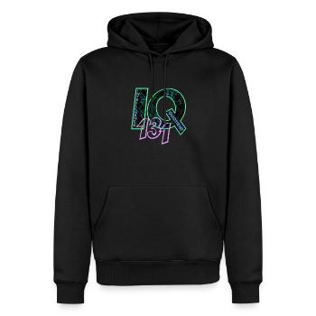 QI 131 - Sweat à capuche Premium bio Homme - noir - Devant - Nico (187cm)