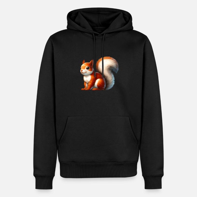 Tierisches Eichhörnchen - Männer Premium Bio Hoodie - Schwarz