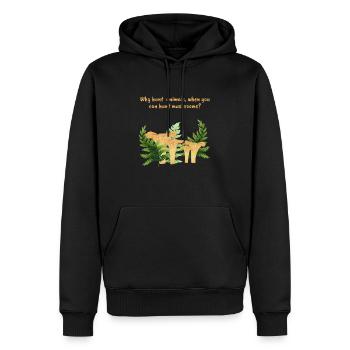 Chasse aux champignons - Sweat à capuche Premium bio Homme - noir - Devant - Nico (187cm)