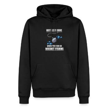 Pourquoi aller pêcher quand on peut aller à la - Sweat à capuche Premium bio Homme - noir - Devant - Nico (187cm)