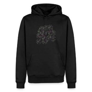 Des cercles et lignes - Sweat à capuche Premium bio Homme - noir - Devant - Nico (187cm)