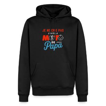 Moto de Papa - Imite le son ! - Sweat à capuche Premium bio Homme - noir - Devant - Nico (187cm)