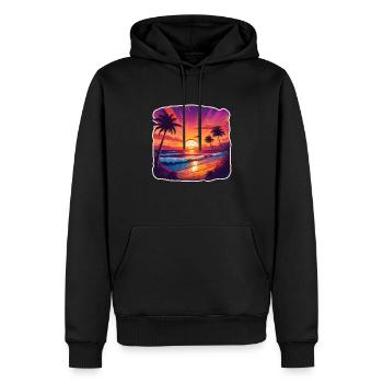 Atemberaubender Sonnenuntergang am Strand - Männer Premium Bio Hoodie - Schwarz - Vorne - Nico (187cm)
