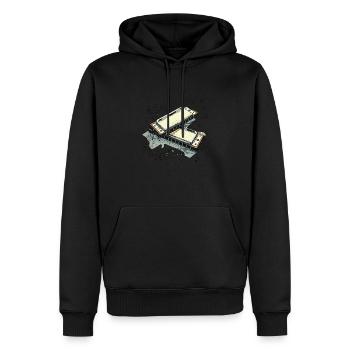 Duo d harmonicas - Sweat à capuche Premium bio Homme - noir - Devant - Nico (187cm)