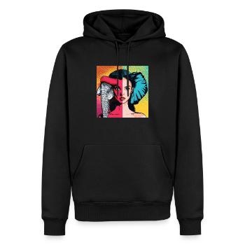 Color Pop Woman & Elephant Portrait Strikingly Elegant - Men’s Premium Organic Hoodie - black - Front - Nico (187cm)