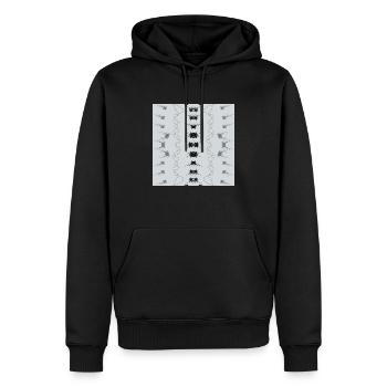 Motif abstrait symétrique gris et noir - Sweat à capuche Premium bio Homme - noir - Devant - Nico (187cm)