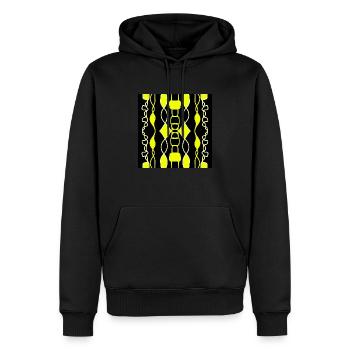 Schwarz und Gelb - Männer Premium Bio Hoodie - Schwarz - Vorne - Nico (187cm)