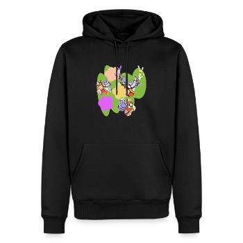 Bunte Blumen - Männer Premium Bio Hoodie - Schwarz - Vorne - Nico (187cm)