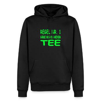 Tee - Männer Premium Bio Hoodie - Schwarz - Vorne - Nico (187cm)