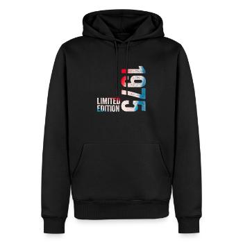 1975 Limited Edition 1975 Birthday Gift - Men’s Premium Organic Hoodie - black - Front - Nico (187cm)