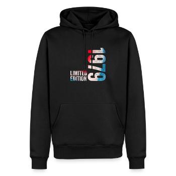 1979 Limitiertes Geburtstagsgeschenk 1979 - Männer Premium Bio Hoodie - Schwarz - Vorne - Nico (187cm)