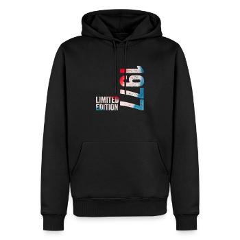 1977 Limitiertes Geburtstagsgeschenk 1977 - Männer Premium Bio Hoodie - Schwarz - Vorne - Nico (187cm)