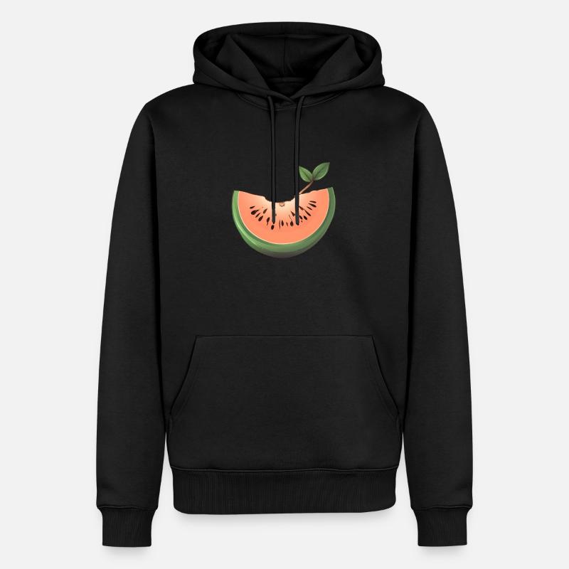 Pastèque, Melon, Fruit, Fruit - Sweat à capuche Premium bio Homme - noir