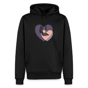 Schmetterling in 2 Herzen - Männer Premium Bio Hoodie - Schwarz - Vorne - Nico (187cm)