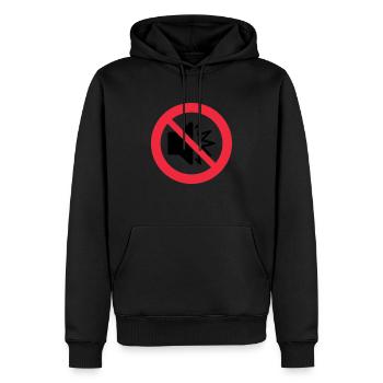 Transparent: Keine lauten Geräusche - Stille - Autismus - Männer Premium Bio Hoodie - Schwarz - Vorne - Nico (187cm)