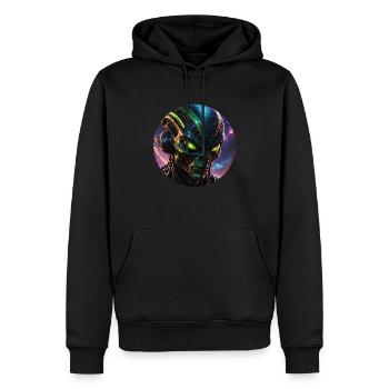 Alien 1 - Männer Premium Bio Hoodie - Schwarz - Vorne - Nico (187cm)