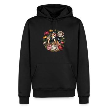 Hippie Chic - Sweat à capuche Premium bio Homme - noir - Devant - Nico (187cm)