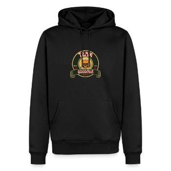 TEAM GOUDALE - Men’s Premium Organic Hoodie - black - Front - Nico (187cm)