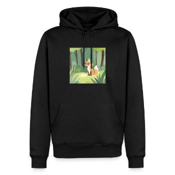 Fuchs im Wald - Männer Premium Bio Hoodie - Schwarz - Vorne - Nico (187cm)