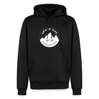 Adventure expedition - blanc - Sweat à capuche Premium bio Homme - noir - Devant - Nico (187cm)