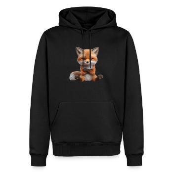 Fox grim 1 - Men’s Premium Organic Hoodie - black - Front - Nico (187cm)