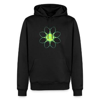 Vert belle fleur Tribal Lines Tattoo Design - Sweat à capuche Premium bio Homme - noir - Devant - Nico (187cm)