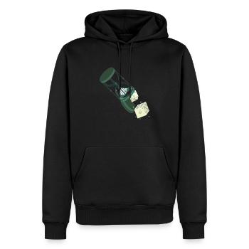 SPIEL MIT DER ZEIT - Männer Premium Bio Hoodie - Schwarz - Vorne - Nico (187cm)