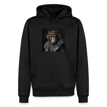 Roi Singe I. - Sweat à capuche Premium bio Homme - noir - Devant - Nico (187cm)