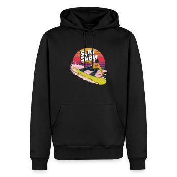 Posez le design du snowboarder sur neige - Sweat à capuche Premium bio Homme - noir - Devant - Nico (187cm)