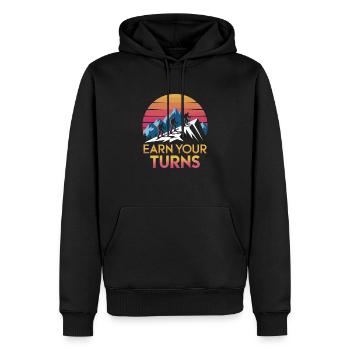 Gagnez vos virages Ski Design - Sweat à capuche Premium bio Homme - noir - Devant - Nico (187cm)